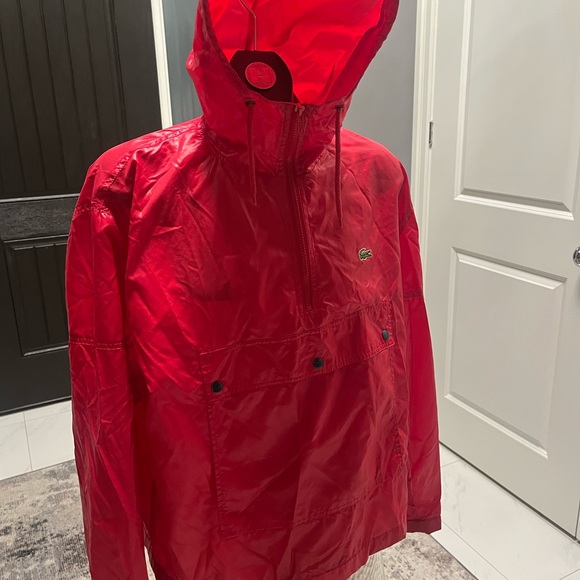 Vintage Lacoste best colour red size medium windbreaker hooded rare find💦💧fall - Picture 11 of 17